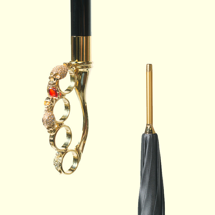 Gold Knuckleduster Women's Umbrella - Secret Location