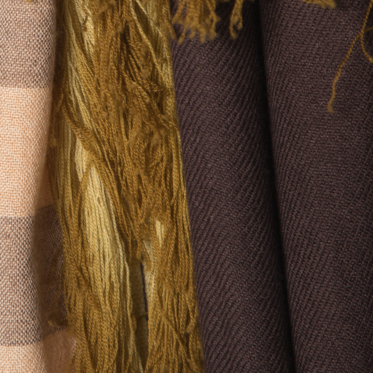 Subash Scarf, chocolate & fringe - Secret Location