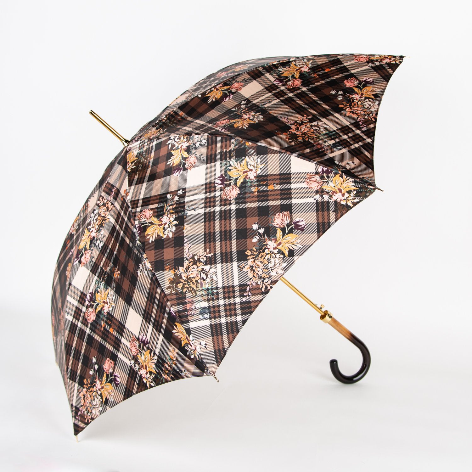 Tartan Umbrella With Floral Print - Secret Location