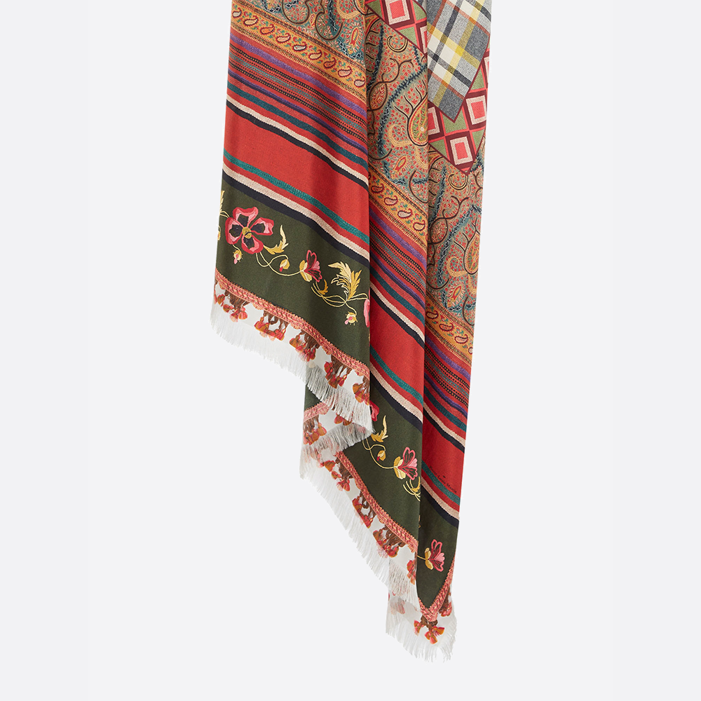 Oversized Paisley Silk Shawl