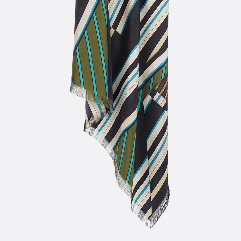 Oversized Geometric Silk Shawl