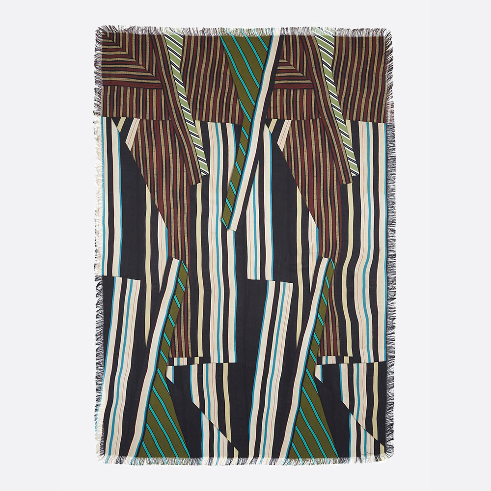 Oversized Geometric Silk Shawl