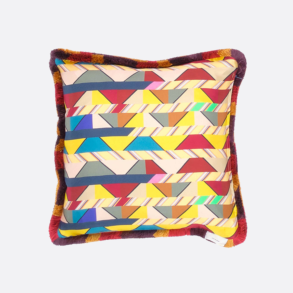 Double Sided Square Cushion, Geometric and Floral