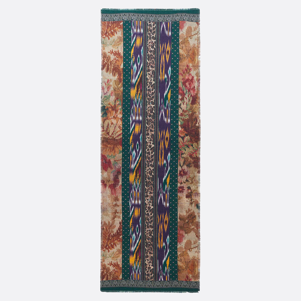 Double Paneled Print Scarf, wool