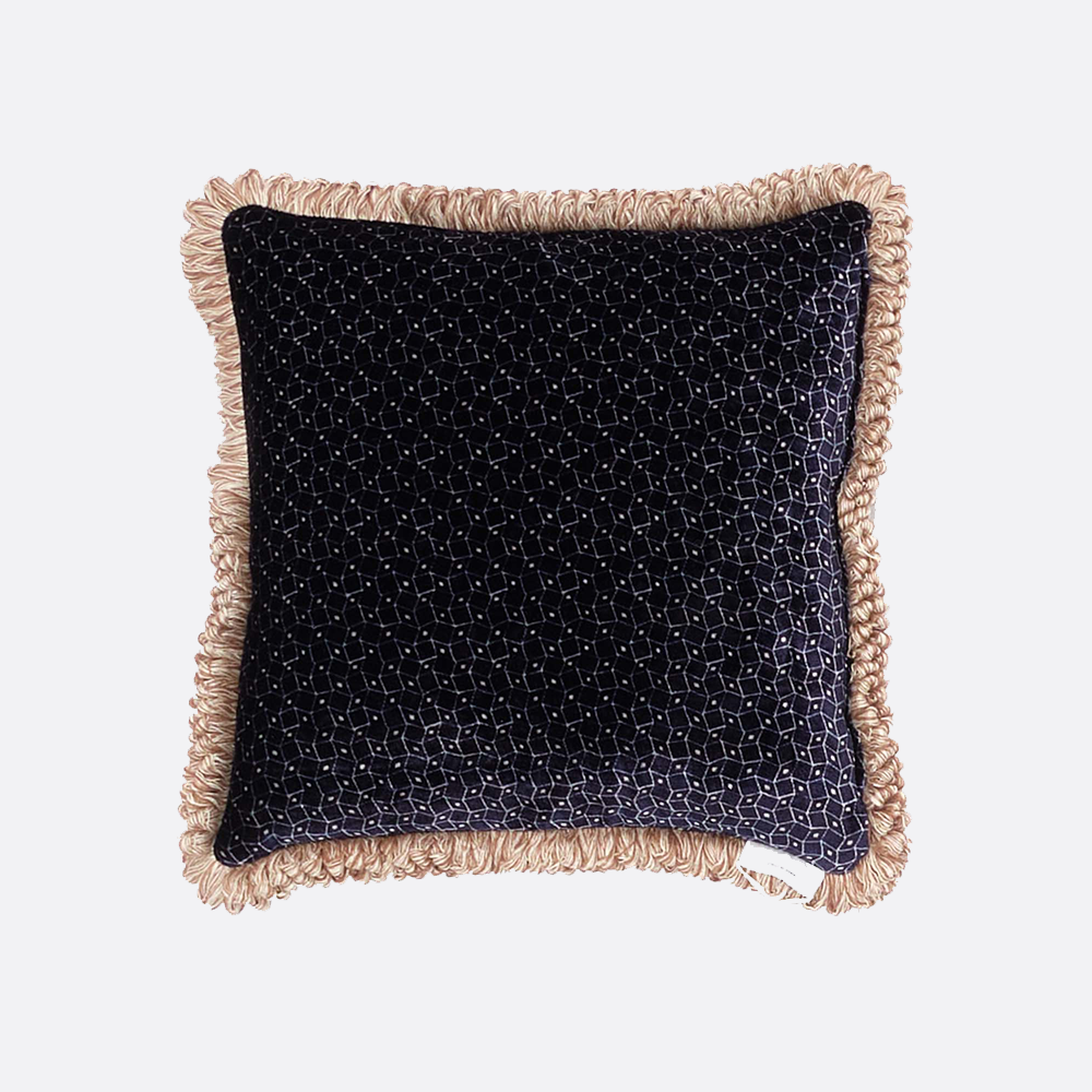 Velvet Cushion with Elegant Floral Print