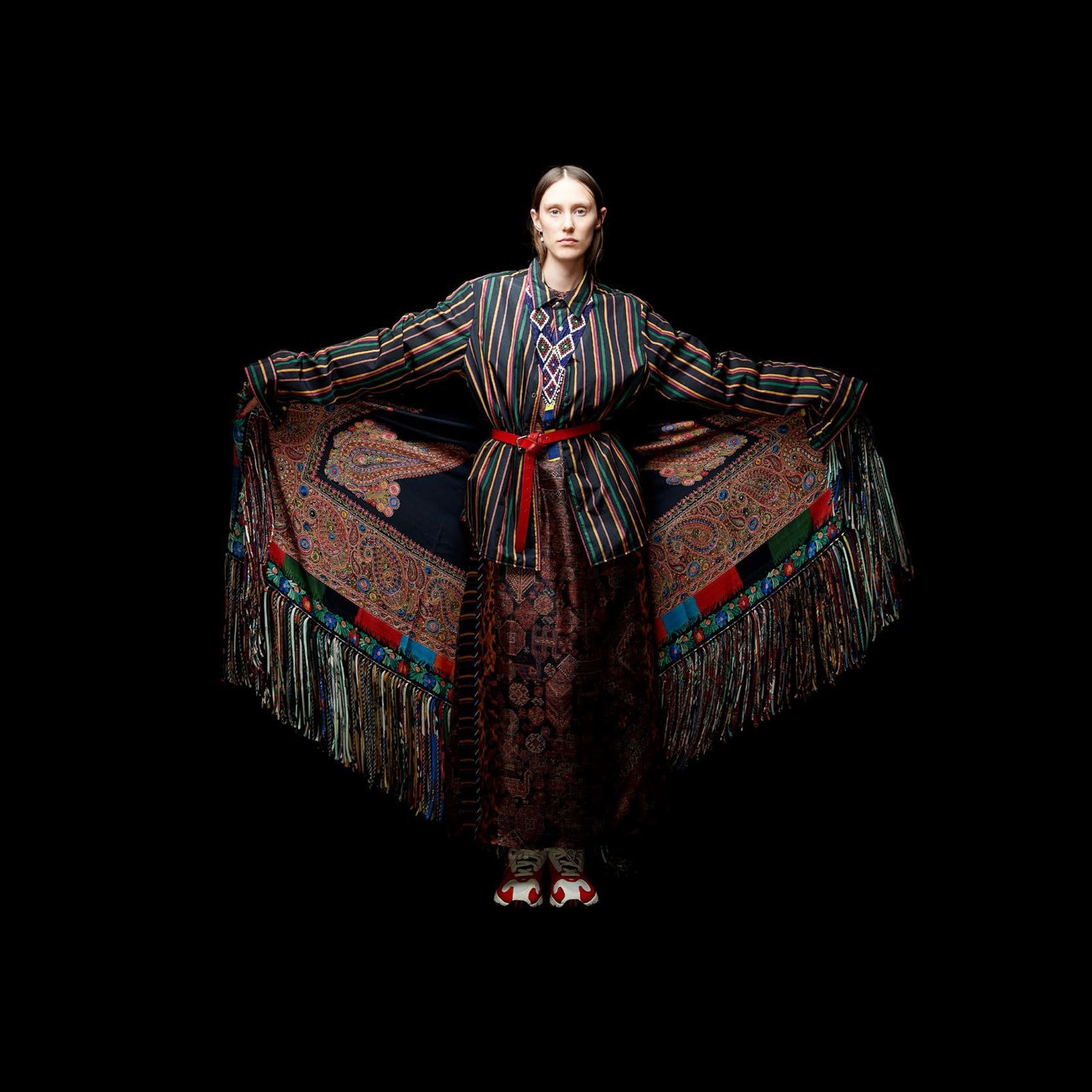 Fringe Shawl Multi-Panel Print, silk